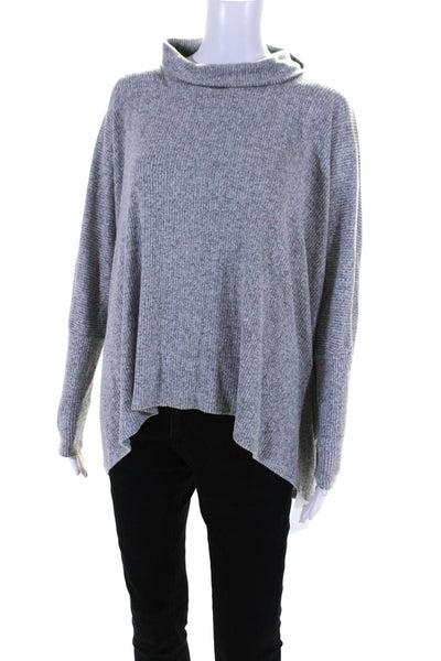 Self Contrasts Women's Turtleneck Long Sleeves Sweater Gray Size L