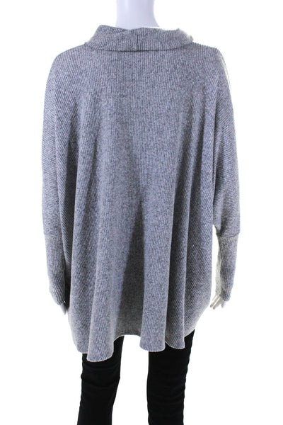 Self Contrasts Women's Turtleneck Long Sleeves Sweater Gray Size L