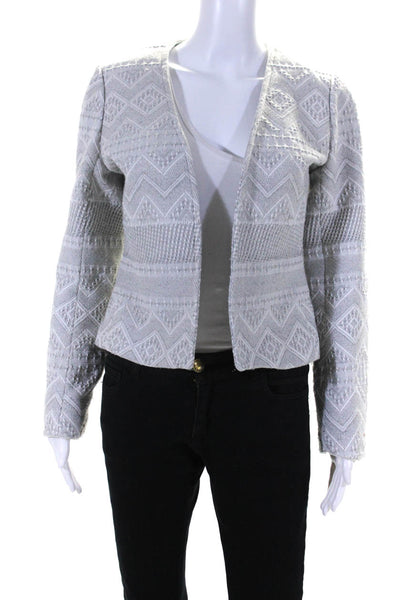 Cynthia Rowley Women's Long Sleeves Open Front Jacket Gray Size M