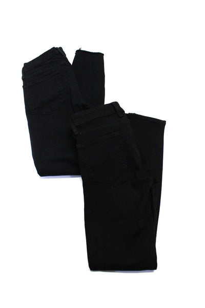 Paige Rag & Bone Womens Zip Pocket Skinny Jeans Pants Black Size 25 Lot 2