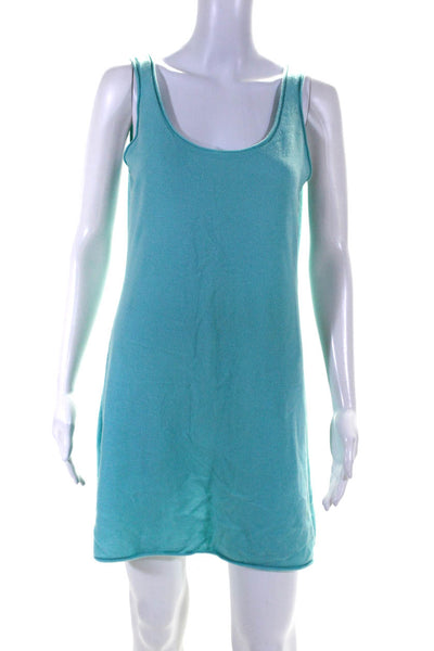Calypso Womens Scoop Back Knit Sheath Dress Turquoise Cashmere Size Small