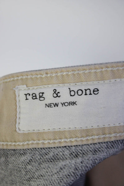 Rag & Bone Women Maya High Rise Ankle Slim Straight Acid Wash Jeans Gray Size 26