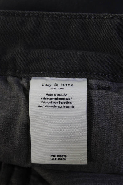 Rag & Bone Mens Cotton Slim Fit Flat Front Button Closure Pants Gray Size 33