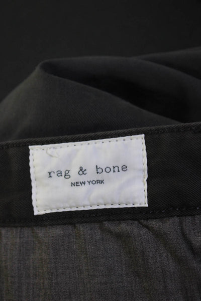 Rag & Bone Mens Cotton Slim Fit Flat Front Button Closure Pants Gray Size 33