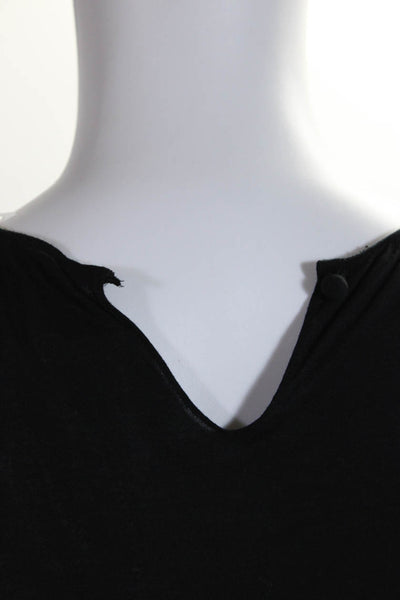 Jason Wu Womens Black Silk Red Sequins Crew Neck Short Sleeve Blouse Top Size M