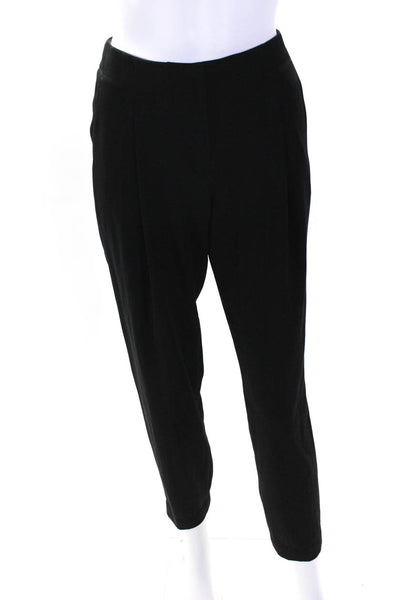 Akris Punto Womens Zipper Fly High Rise Straight Leg Crepe Pants Black Size 4