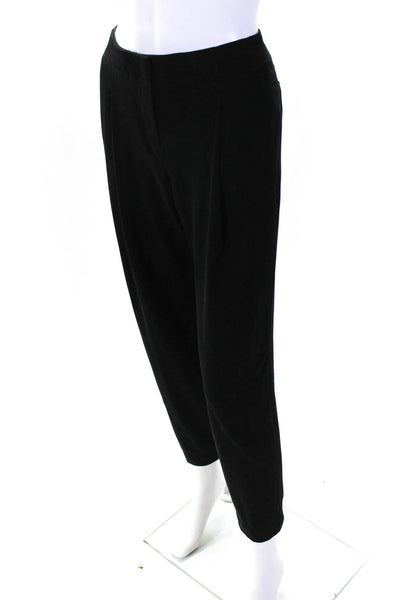 Akris Punto Womens Zipper Fly High Rise Straight Leg Crepe Pants Black Size 4