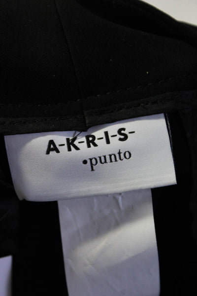 Akris Punto Womens Zipper Fly High Rise Straight Leg Crepe Pants Black Size 4