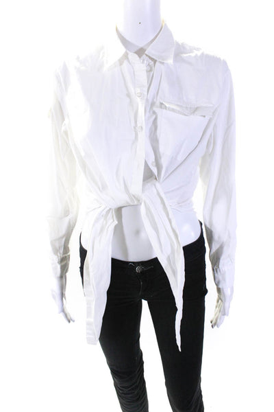 Osman Yousefzada Collective Womens Tie Front Button Down Shirt Size 4 15274584