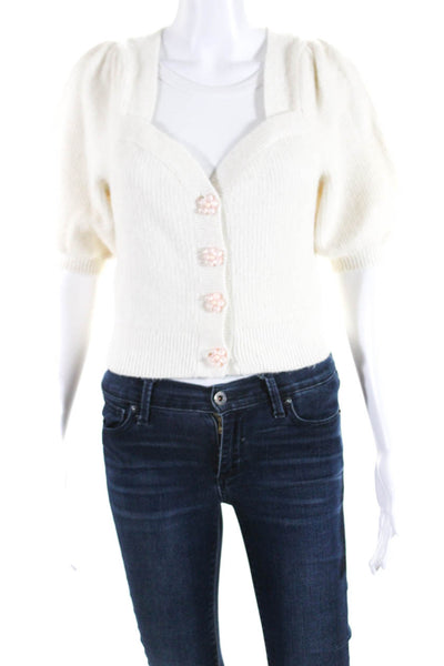 Los Angeles Atelier + Other Stories Womens Button Up Sweater Top White Size XS