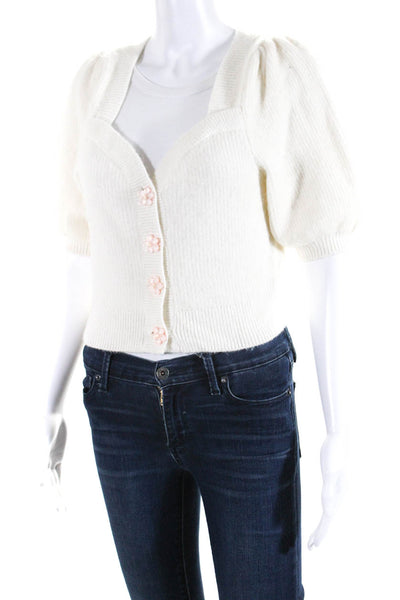 Los Angeles Atelier + Other Stories Womens Button Up Sweater Top White Size XS