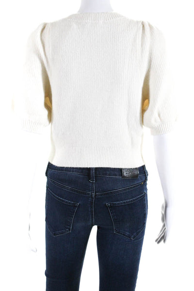 Los Angeles Atelier + Other Stories Womens Button Up Sweater Top White Size XS