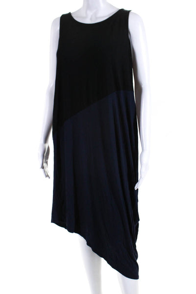 Eileen Fisher Women's Casual Tank Midi Dress Black/Blue Size M