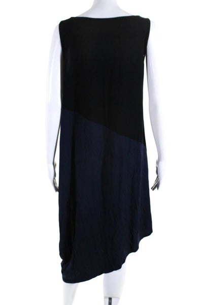 Eileen Fisher Women's Casual Tank Midi Dress Black/Blue Size M