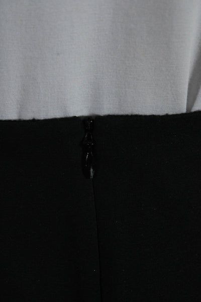 Paule Ka Womens Back Zip Knee Length Pencil Skirt Suit Black Cotton Size IT 44