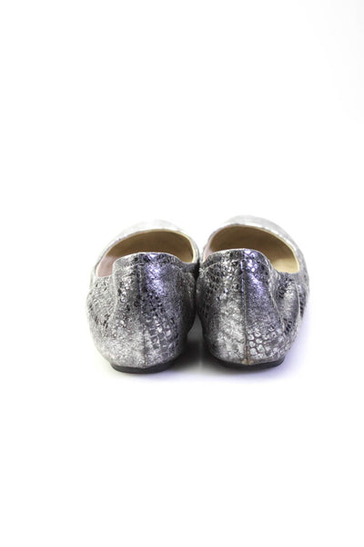 Vera Wang Lavender Womens Leather Metallic Ballet Flats Silver Tone Size 7.5