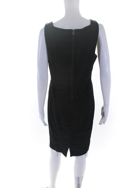 Eileen Fisher Womens Striped Sleeveless Body Con Dress Black Size 12