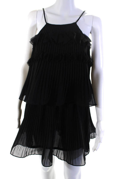 Ramy Brook Womens Accordion Pleat Sleeveless Dress Black Size Medium