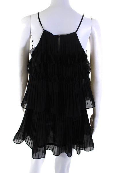 Ramy Brook Womens Accordion Pleat Sleeveless Dress Black Size Medium