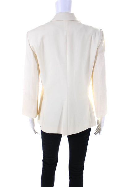 The Row Womens Two Button Notched Lapel Blazer Jacket Cream White Wool Size 2