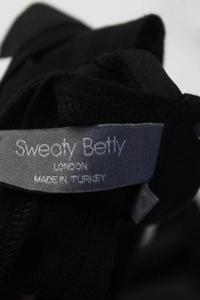 Sweaty Betty Womens Scoop Neck Ruffled Straight Leg Jumpsuit Black Size Small