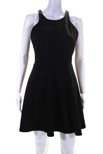 Elizabeth and James Womens High Neck A Line Sleeveless Short Dress Black Size 8