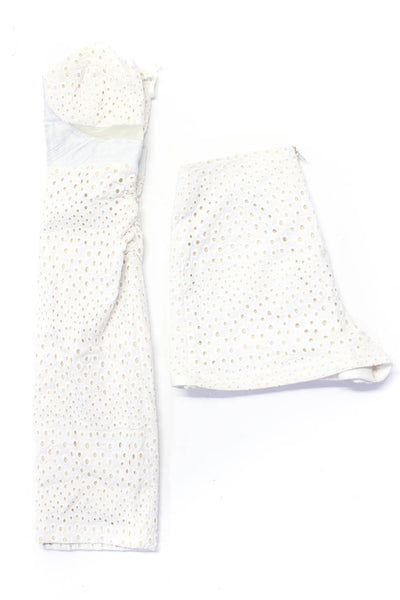 Charlotte Ronson Womens Cotton Geometric Lace Shorts Dress White Size 4 8 Lot 2