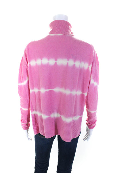 Cinq à Sept Womens Wool  + Cashmere Tie Dye Turtleneck Sweater Top Pink Size XXS
