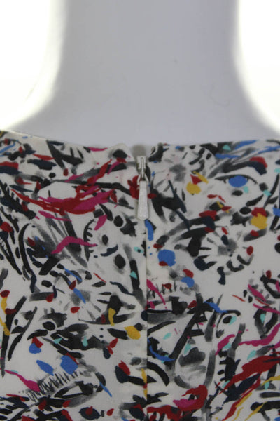 Saloni Womens Silk Multicolor Sleeveless Zip Up Blouse Top Multicolor Size 0