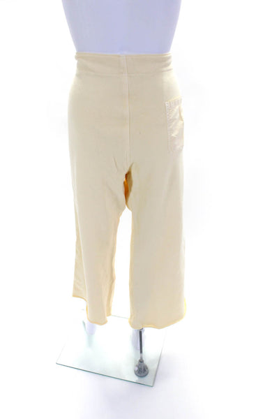 Nili Lotan Womens Cotton Knit Drawstring Waist Sweatpants Pants Yellow Size L