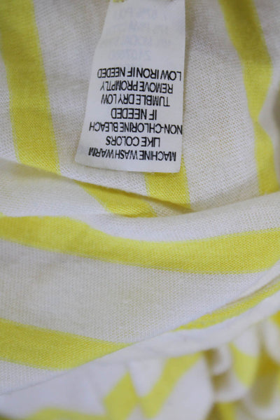 Nili Lotan Womens Cotton Jersey Striped Long Sleeve T-Shirt Dress Yellow Size M