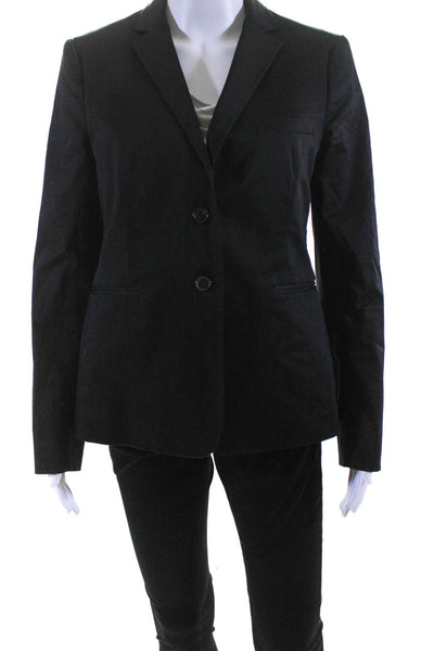 Piazza Sempione Women's Collar Long Sleeves Unlined Blazer Black Size 46