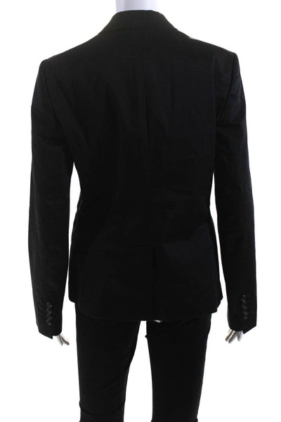 Piazza Sempione Women's Collar Long Sleeves Unlined Blazer Black Size 46