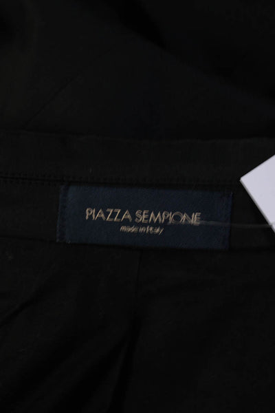 Piazza Sempione Women's Collar Long Sleeves Unlined Blazer Black Size 46