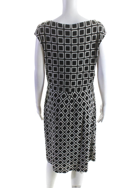 Lauren Ralph Lauren Womesn Sleeveless Geometric Twist Dress Black White Size 12