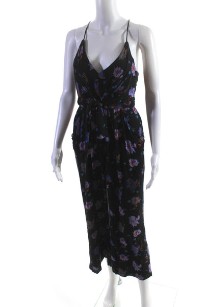 Moulinette Soeurs Anthropologie Womens Blue Floral Sleeveless Jumpsuit Size XS