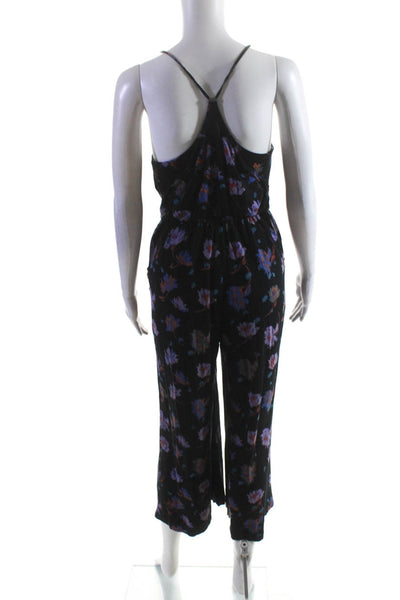 Moulinette Soeurs Anthropologie Womens Blue Floral Sleeveless Jumpsuit Size XS