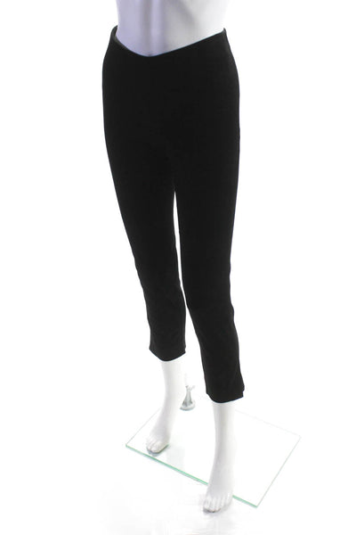 Vince Womens Elastic Waistband Side Slit Suede Leggings Black Size Extra Small