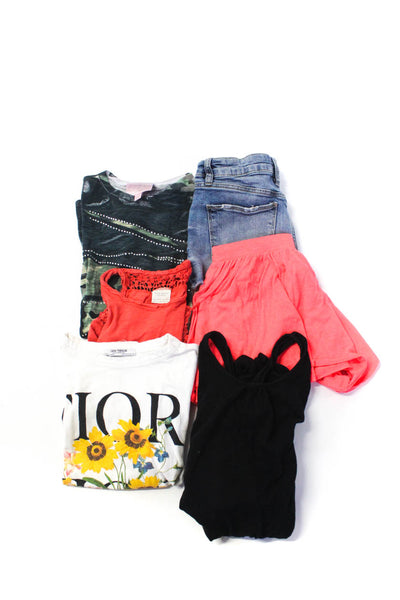 Zara Girls Romeo & Juliet Couture Girls T-shirt Orange Size 6/7 7/8 M S 2 Lot 6