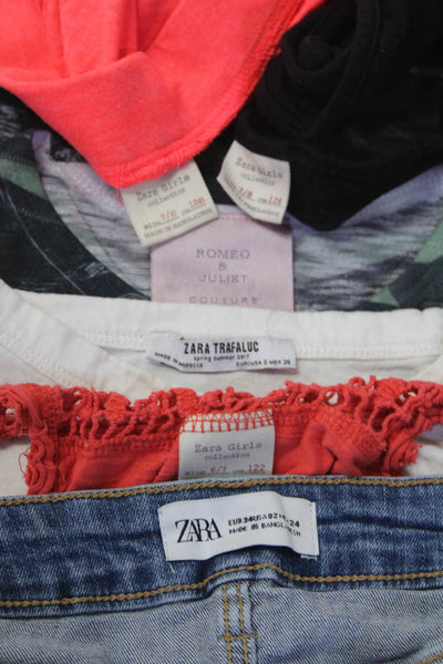 Zara Girls Romeo & Juliet Couture Girls T-shirt Orange Size 6/7 7/8 M S 2 Lot 6
