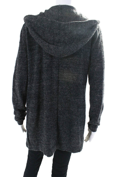 Barefoot Dreams Womens Long Hooded Knit Chenille Robe Dark Gray Size Large