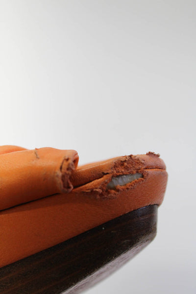 Christian Louboutin Womens Leather Platform Sandal Heels Orange Size 38 8