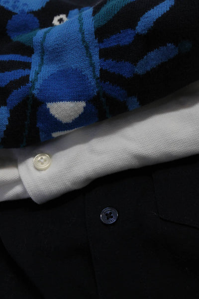Jacadi Boys Blue White Striped Cotton Knit Pom-pom Detail Beanie Hat Lot 3