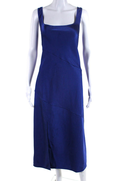 Burnett Women's Square Neck Slit Midi Dress Blue Size XL