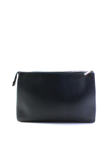 Chanel Womens Medium Grained Calfskin Neo Executive Clutch Handbag Navy Blue