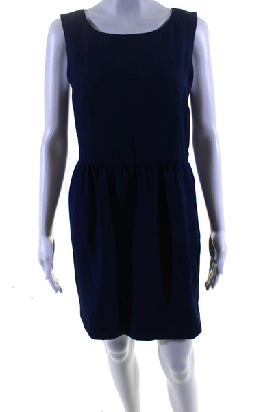 J Crew Women's Scoop Neck Sleeveless Mini Dress Blue Size 6