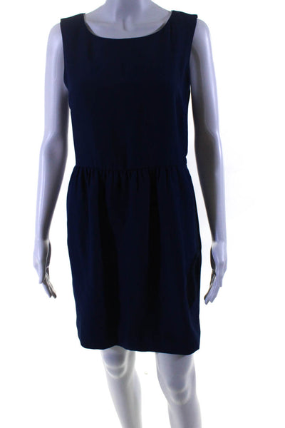 J Crew Women's Scoop Neck Sleeveless Mini Dress Blue Size 6