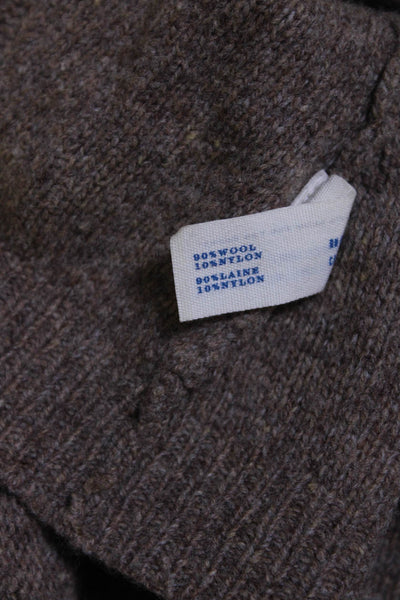 Leifsdottir Womens Long Cable Knit Button Up Cardigan Sweater Brown Size Medium