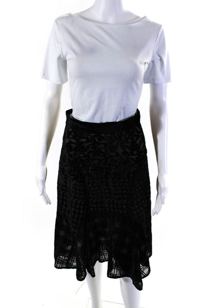 Mary Katrantzou Womens Silk Brocade Print A Line Skirt Black Size 4