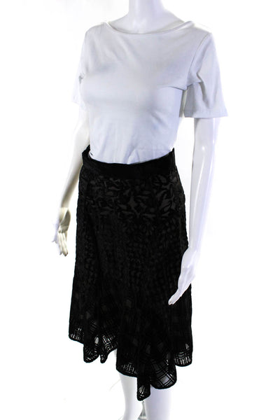 Mary Katrantzou Womens Silk Brocade Print A Line Skirt Black Size 4